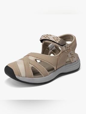 Dream Pairs Closed Toe Hiking Sandals Beige US 9 Comfort Outdoor